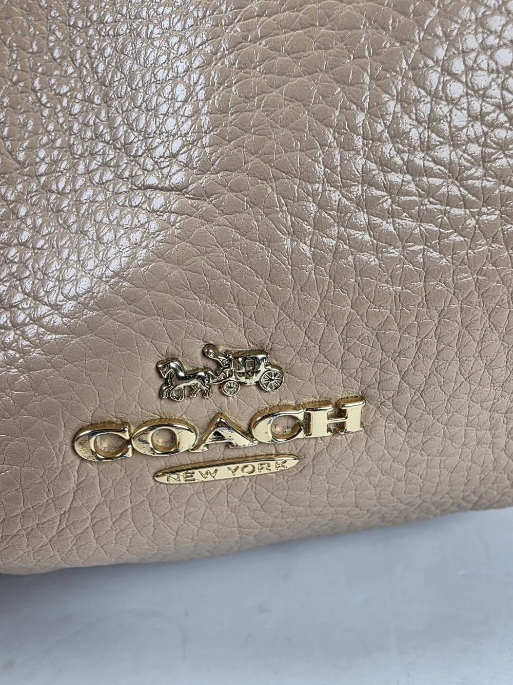 Coach Elle Hobo Light Brown Nude Pebbled Leather Shoulder Bag